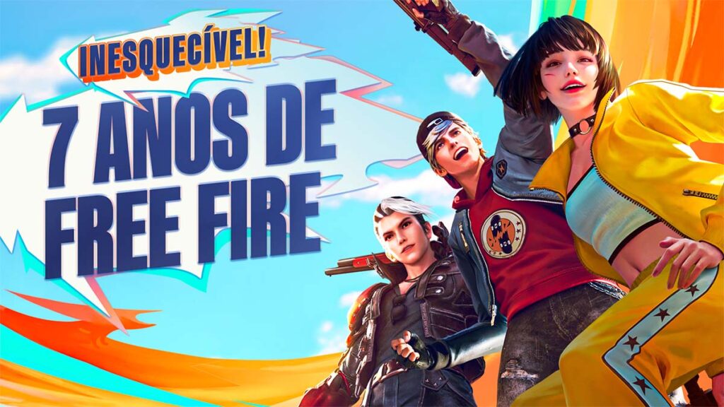 Tela inesquecível 7 anos de Free Fire